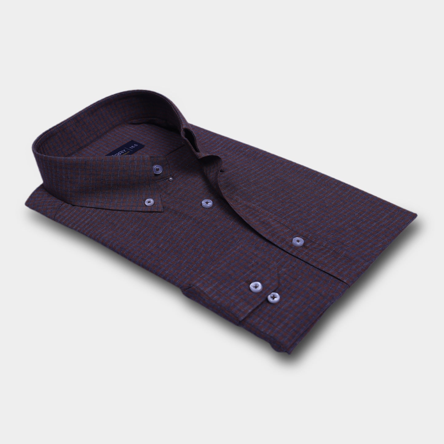 Walnut Brown with Gray Gingham Checkered