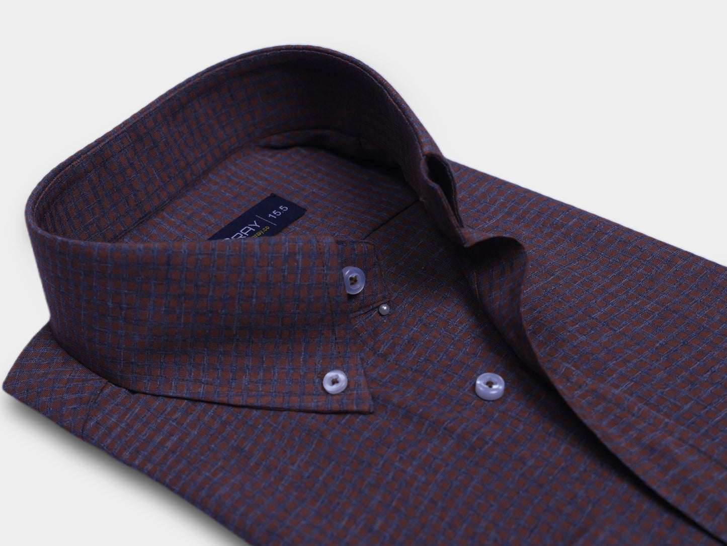 Walnut Brown with Gray Gingham Checkered