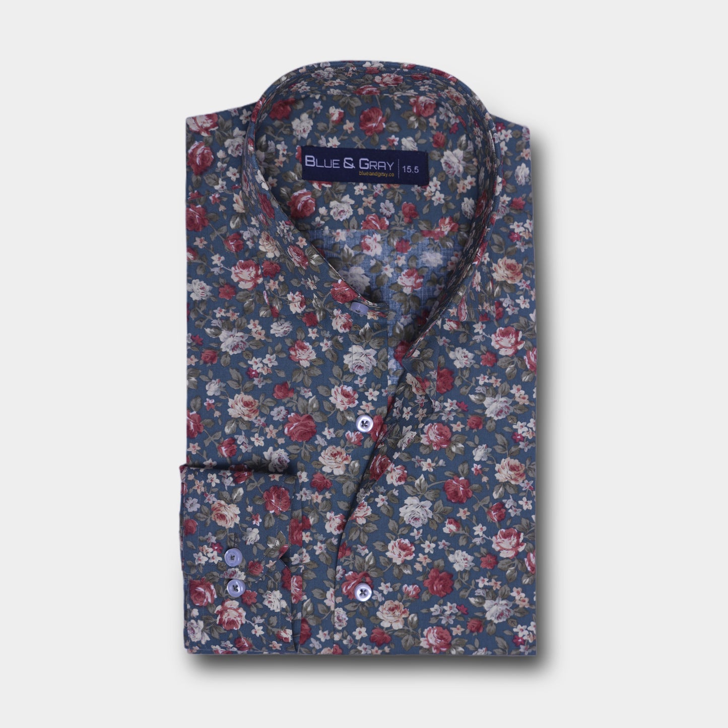 Slate Blue with Ditsy Floral