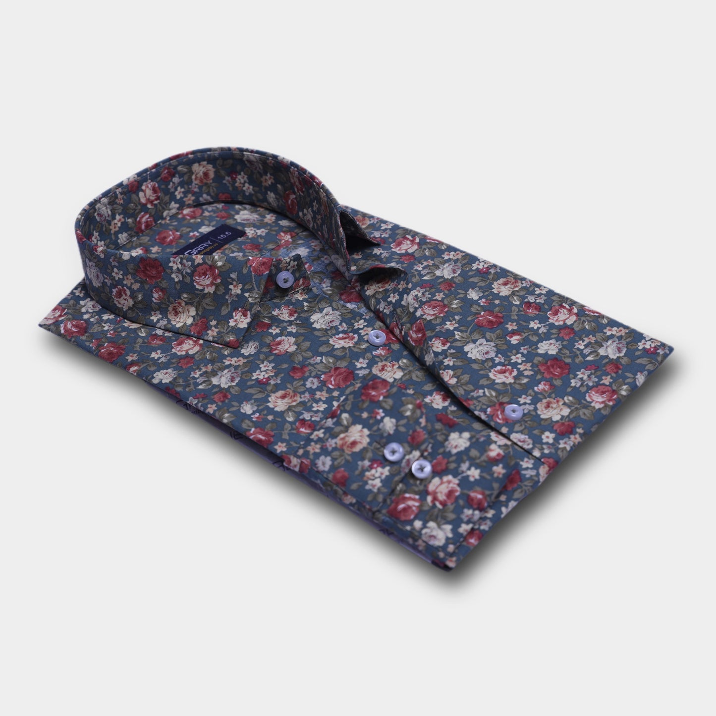 Slate Blue with Ditsy Floral